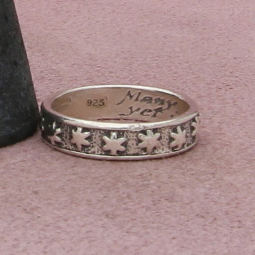 sterling silver celestial stars band ring size 6 - Picture 3 of 3